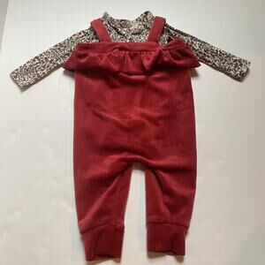 Tea Collection Red Velvet Jumper Floral Bodysuit Outfit